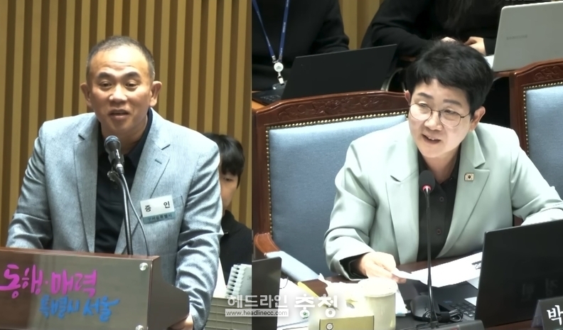 사진 좌측 명태균 씨 우측 박정현 의원